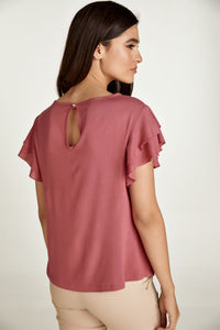 Frill Detail Burgundy Top