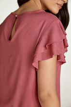 Load image into Gallery viewer, Frill Detail Burgundy Top