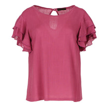 Load image into Gallery viewer, Frill Detail Burgundy Top