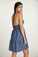 Load image into Gallery viewer, Indigo Floral Empire Line Mini Dress