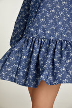 Load image into Gallery viewer, Indigo Floral Dress with Buttons