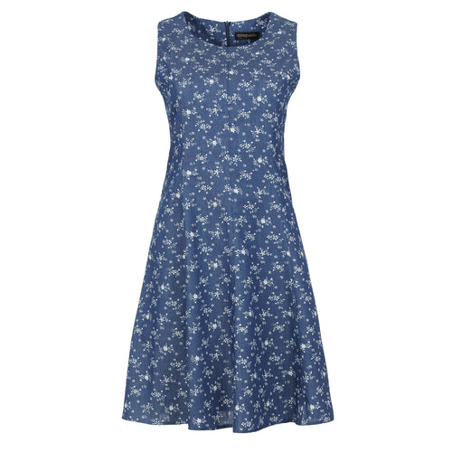 Indigo Floral Cloche Dress