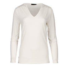 Load image into Gallery viewer, Cream Jersey V Neck Top