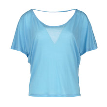 Load image into Gallery viewer, Sky Blue Drape Back Top
