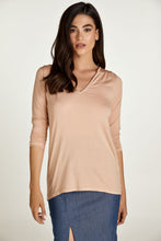 Load image into Gallery viewer, Dusty Pink Jersey V Neck Top