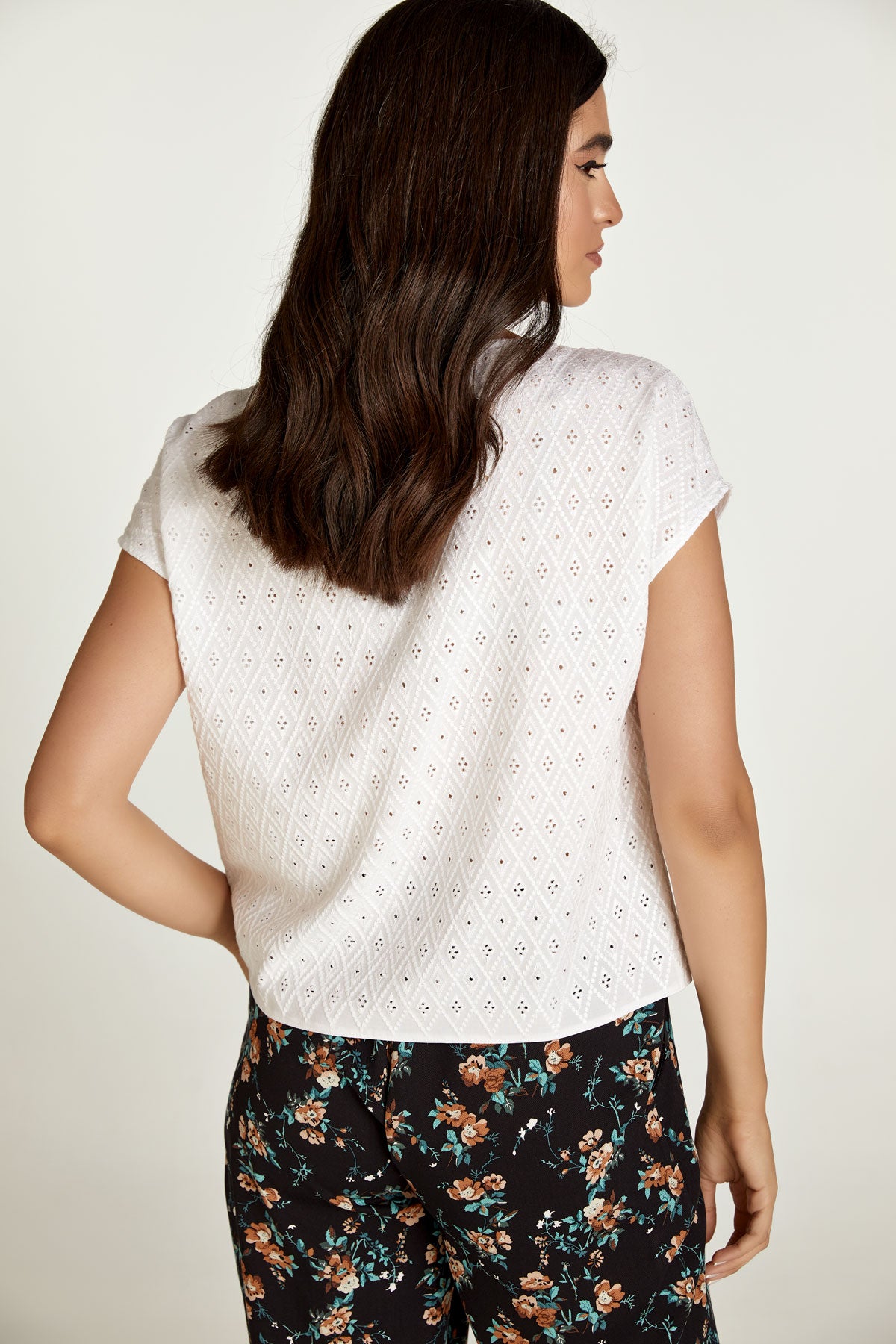 White Sleeveless Embroidered Top