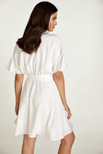 Load image into Gallery viewer, White Embroidered Dress with Ruffle Sleeves