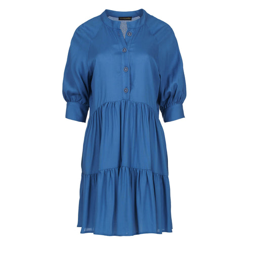 Loose Blue Ruffle Dress