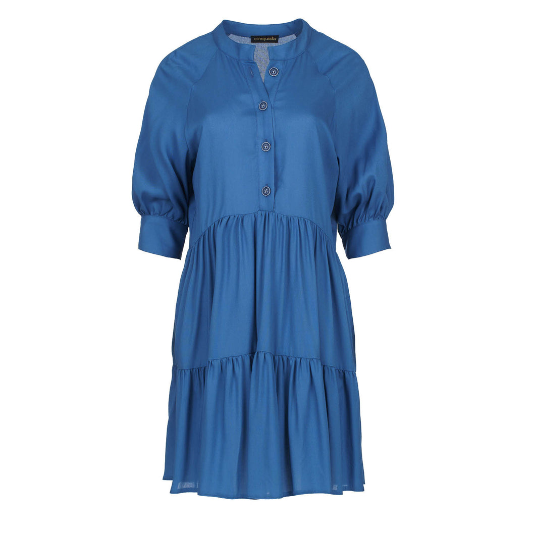 Loose Blue Ruffle Dress