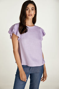 Frill Detail Lilac Top