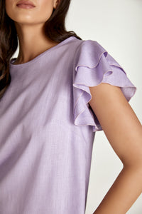 Frill Detail Lilac Top