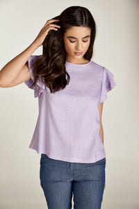 Frill Detail Lilac Top