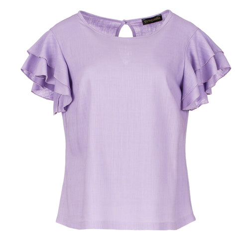 Frill Detail Lilac Top