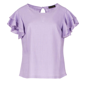 Frill Detail Lilac Top