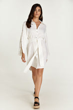 Load image into Gallery viewer, Ecru Shirt Dress with Sleeve Button Detail