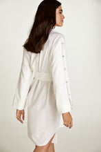 Load image into Gallery viewer, Ecru Shirt Dress with Sleeve Button Detail