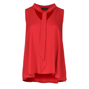 Red Tie Detail Sleeveless Top