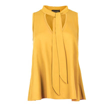 Load image into Gallery viewer, Mustard Tie Detail Sleeveless Top