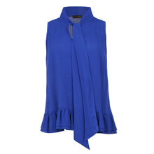 Load image into Gallery viewer, Electric Blue Tie Detail Top with Frills