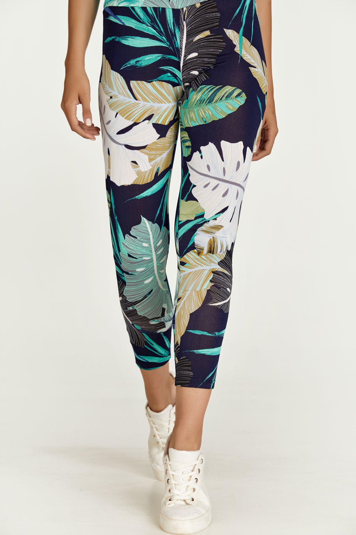 Conquista Παντελόνι Casual Εμπριμέ Floral Πολύχρωμο Μπλέ C211-390-41