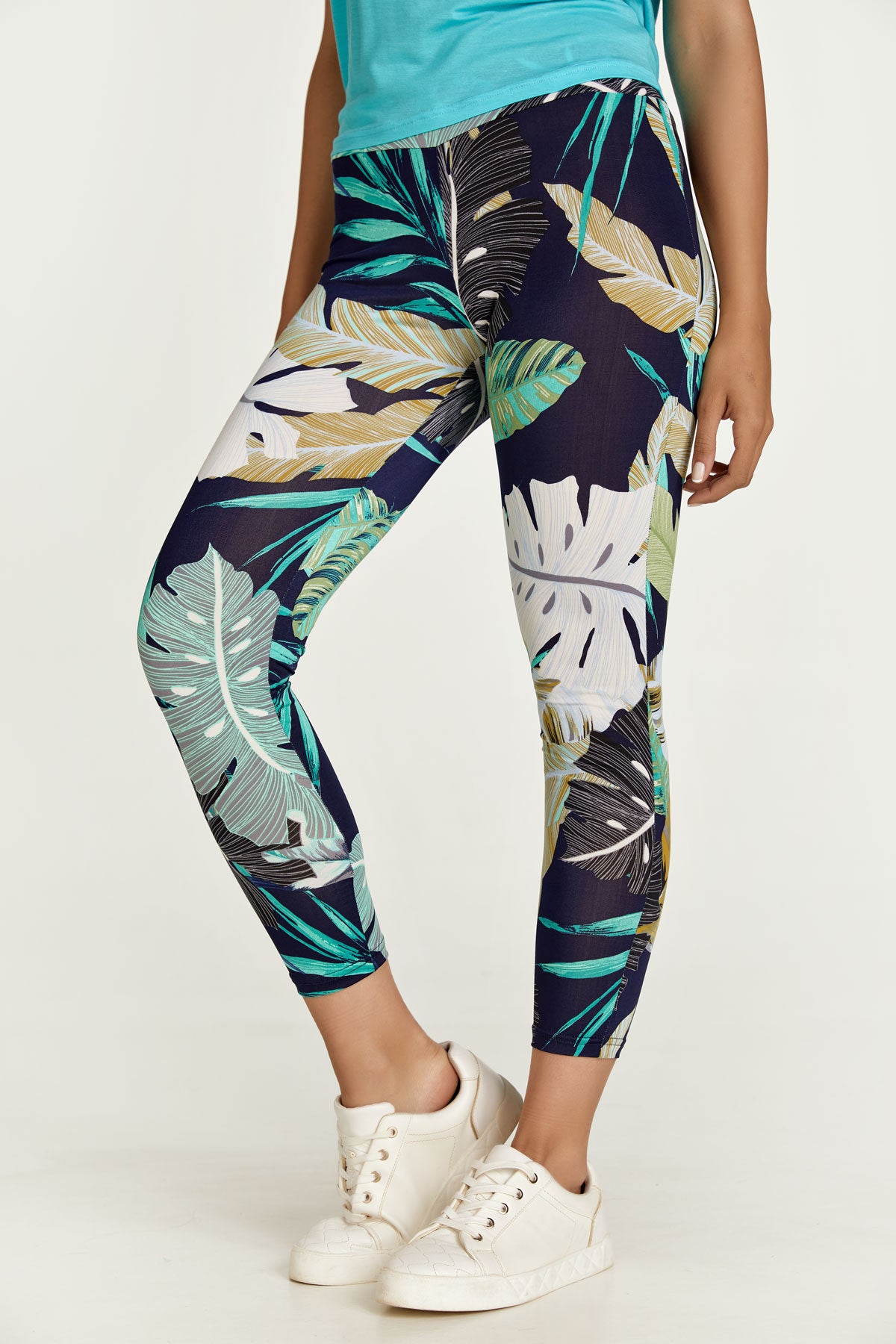 Conquista Παντελόνι Casual Εμπριμέ Floral Πολύχρωμο Μπλέ C211-390-41