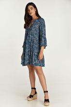 Load image into Gallery viewer, Indigo Paisley Print A Line Dress