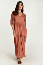 Load image into Gallery viewer, Terracotta V Neck Maxi Dress