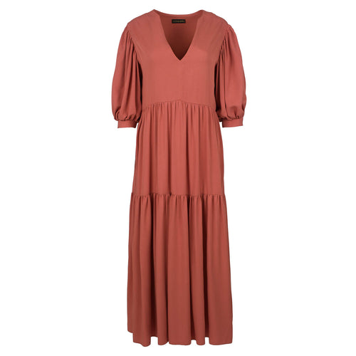 Terracotta V Neck Maxi Dress