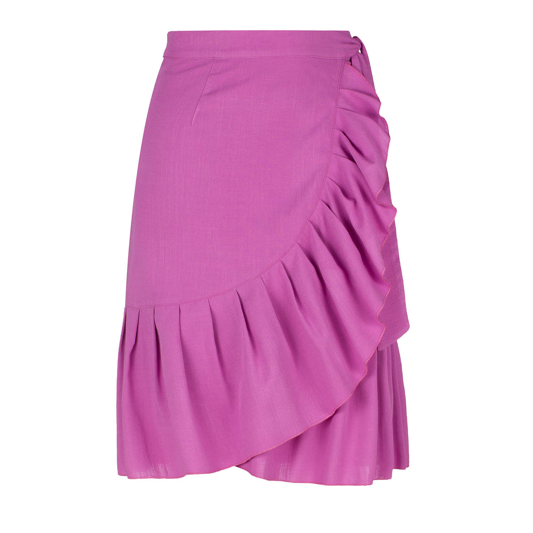 Pink Wrap Ruffle Skirt