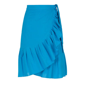 Turquoise Wrap Ruffle Skirt