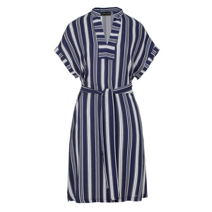 Striped Sleeveless Dress with Side Slits
