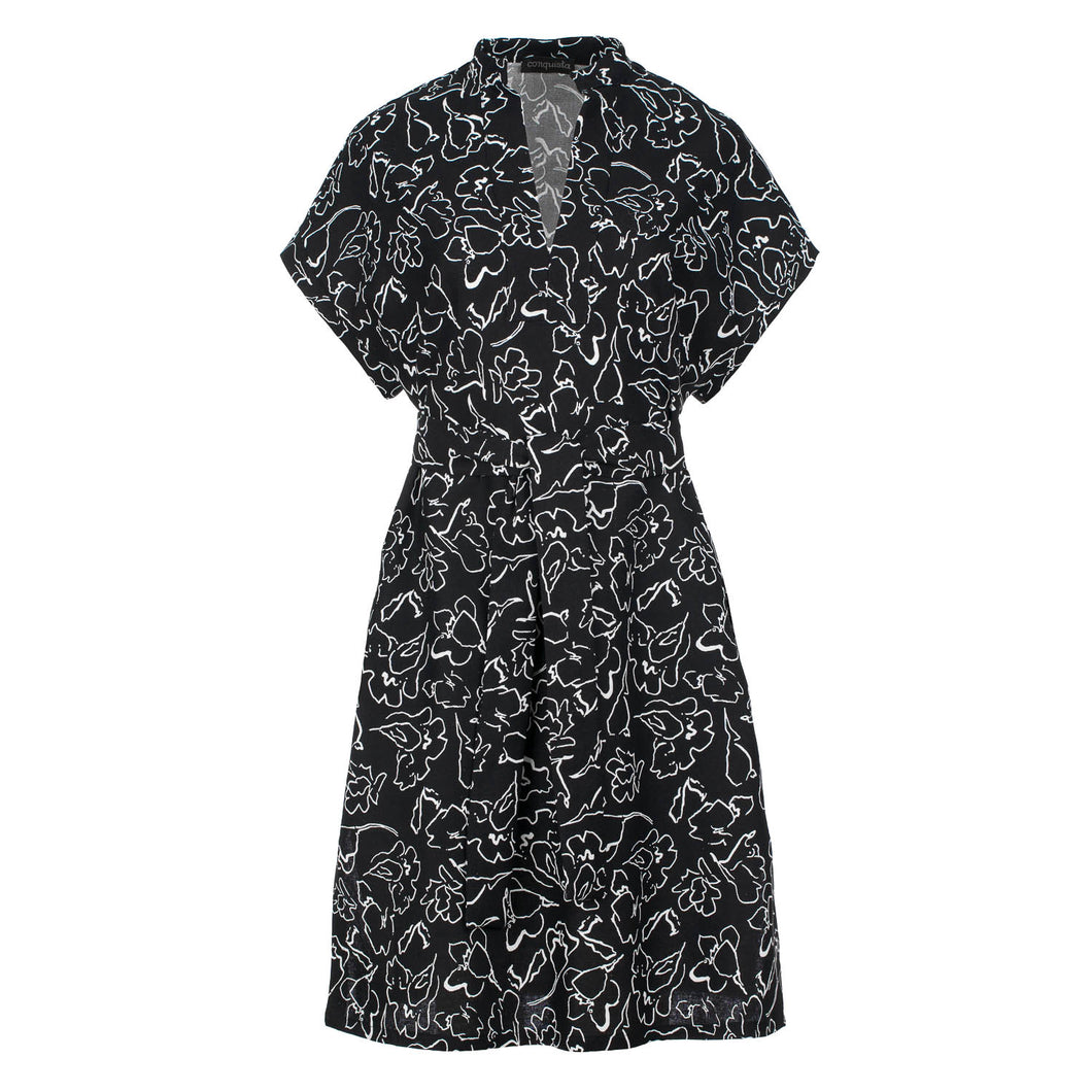 Print Sleeveless Dress with Side Slits