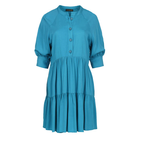 Loose Dark Turquoise Ruffle Dress