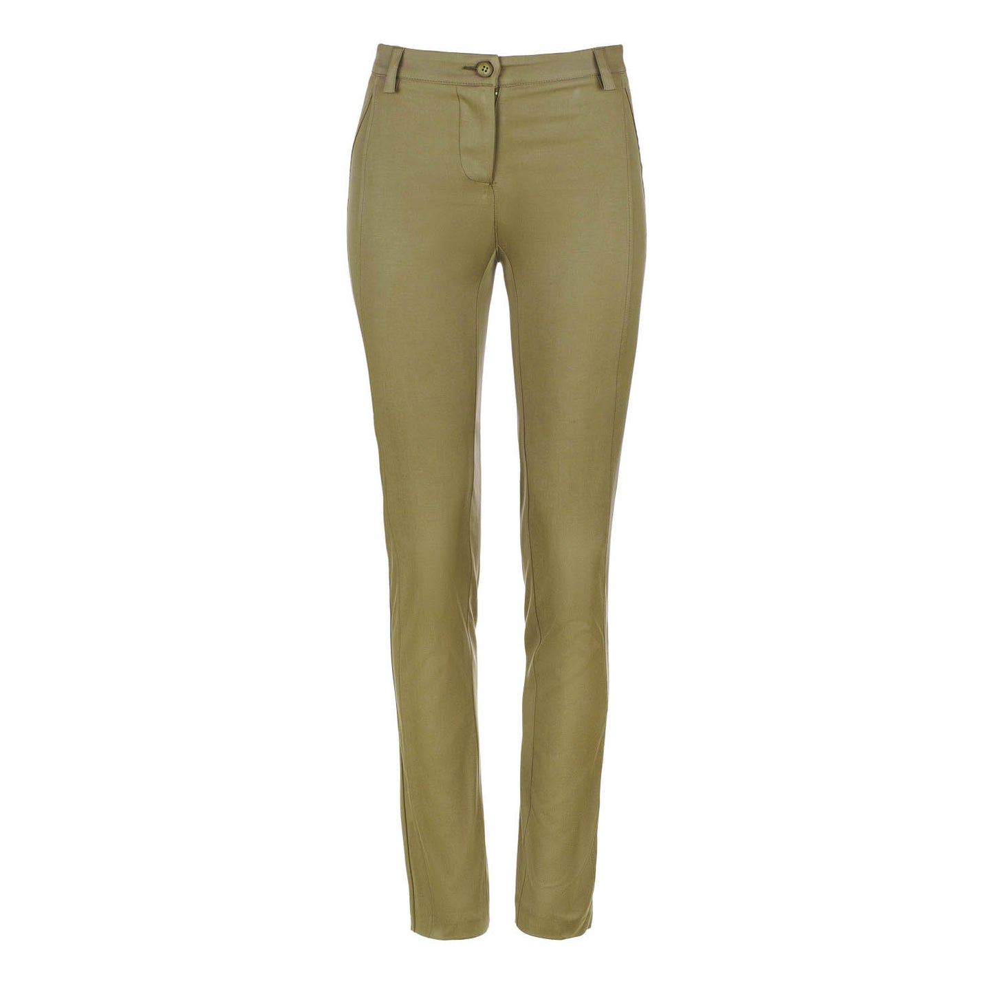 Olive Fitted Full Length Pants