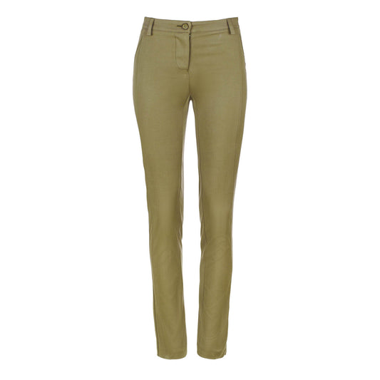 Olive Fitted Full Length Pants