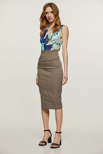 Load image into Gallery viewer, Olive Fitted Midi Skirt