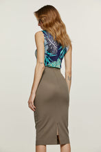Load image into Gallery viewer, Olive Fitted Midi Skirt