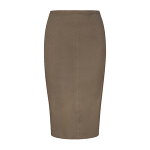 Olive Fitted Midi Skirt