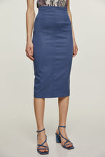 Load image into Gallery viewer, Navy Fitted Midi Skirt