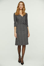 Load image into Gallery viewer, Print Faux Wrap Wool Dress