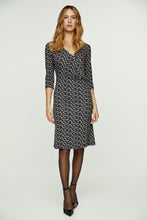 Load image into Gallery viewer, Print Faux Wrap Wool Dress