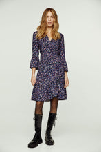 Load image into Gallery viewer, Floral Print Viscose Wrap Dress with Bell Sleeves