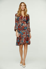 Load image into Gallery viewer, Paisley Print Viscose Wrap Dress with Bell Sleeves