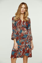 Load image into Gallery viewer, Paisley Print Viscose Wrap Dress with Bell Sleeves