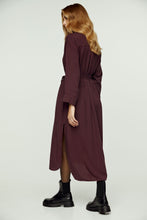 Load image into Gallery viewer, Burgundy Midi Dress with Side Slits