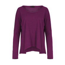Load image into Gallery viewer, Aubergine Knit Top with Batwing Style Sleeves