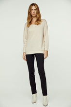 Load image into Gallery viewer, Beige Mélange Long Sleeve Knit Top
