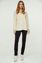 Load image into Gallery viewer, Beige Mélange Long Sleeve Knit Top