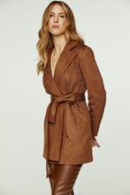 Load image into Gallery viewer, Brown Alcantara-Look Jacket with Belt