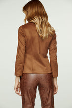Load image into Gallery viewer, Brown Alcantara-Look Fitted Jacket
